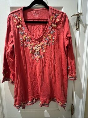 Caite embroidered top, XL, 100% cotton